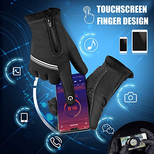 Luvas, Andoer Luvas de inverno Luvas à prova d'água à prova de vento Luvas de snowboard quente Luva