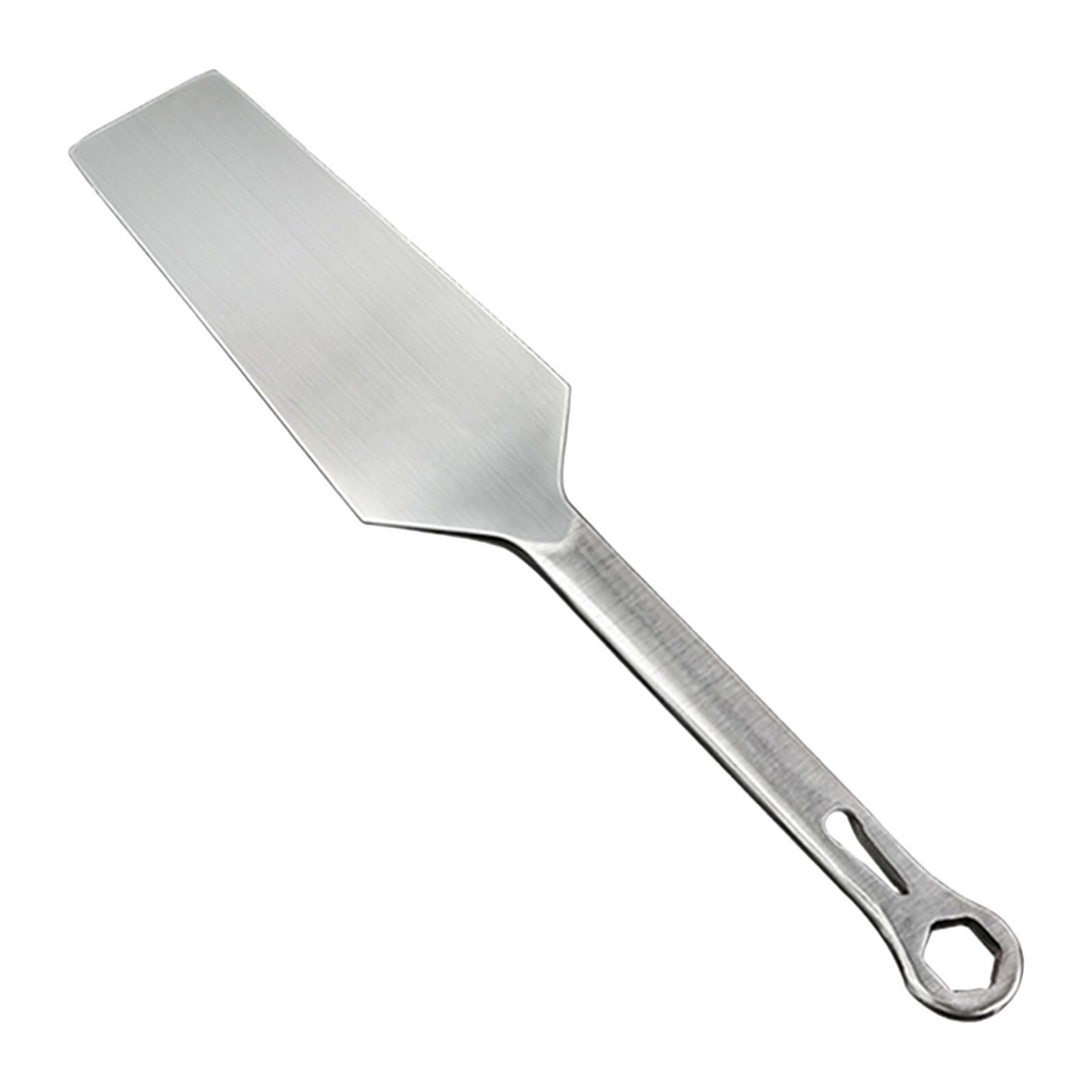Herramienta de Albañilería de Acero Inoxidable Paleta Doble Cara para Cemento y Cuchilla Plana Ergonómica con Mango Redondo para Acabado Ladrillo Azulejos y Paneles