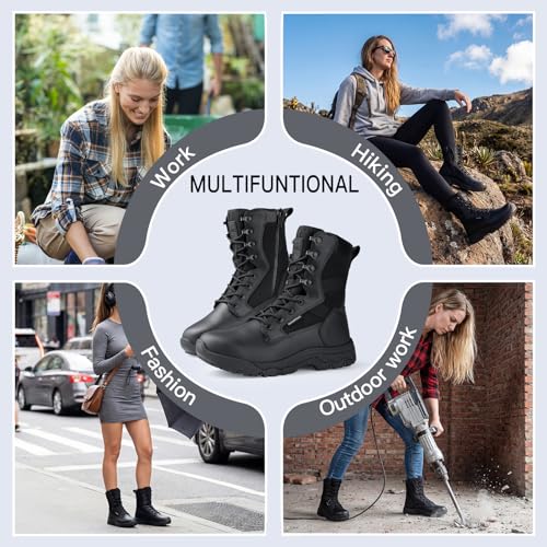 Image of FREE SOLDIER Women's Tactical Boots 8 Inches Lightweight Combat Boot Durable Military Work Outdoors Boots Desert Boot for Women