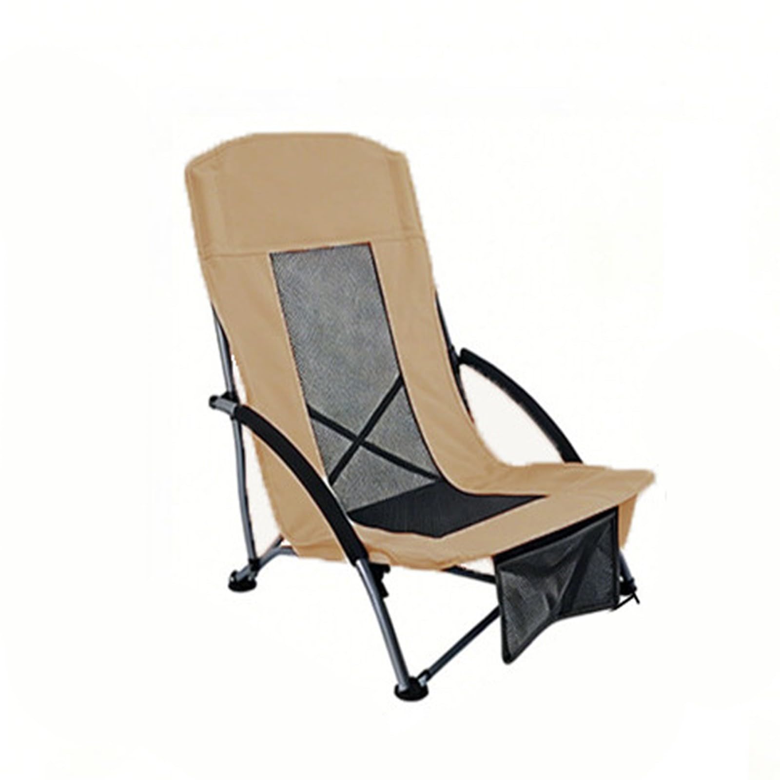 Chaise de Camping Pliable Surdimensionnée Portable avec Porte Gobelets et Accoudoirs Cadre Stable pour Extérieur Intérieur Camping Pêche Couleur Noir Gris E