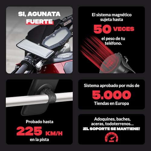 Soporte móvil moto magnético Shapeheart anti-vibración y resistente a la lluvia para manillar 6