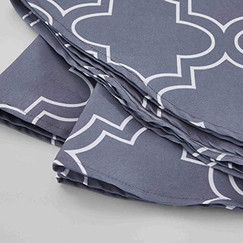 Qucover Round Tablecloth Polyester Nordic Style Wrinkle Free Stain Resistant Washable Table Cover 70 inches for Dinning, Diameter 180cm Grey Tablecloth for Circular Table