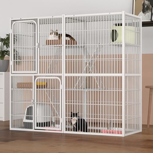 Catio enclos extérieur pour chat et grand parc d'intérieur modulable pour 3 à 5 chats