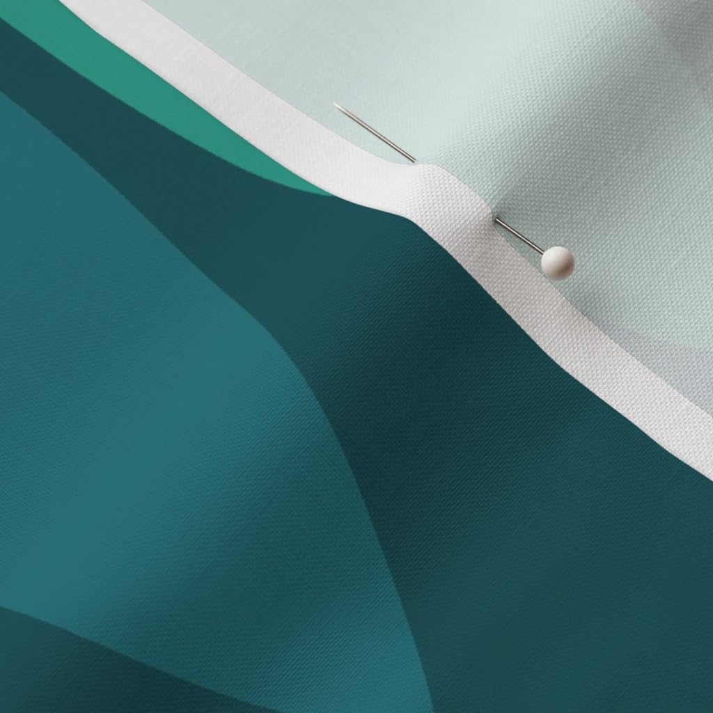 Spoonflower Fabric - Mod Leaves Orange Teal Mid Century Modern Leaf Pod Minimal Rust Copper Printed on Petal Signature Cotton Fabric by The Yard - Sewing Quilting Apparel Crafts Decor