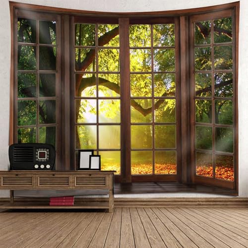 Tapiz de tela decorativo de 150x150 cm con diseño de paisaje natural y árboles de la marca RDSGYZ