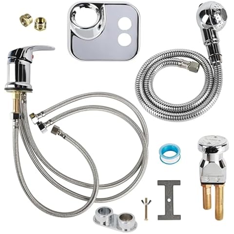 Toriexon Salon Shampoo Bowl Faucet Vacuum Breaker Kit, Faucets for Shampoo Bowls with Hose and Sprayer Replacement Part, Shampoo Sprayer, Vacuum Breaker, Hair Salon Faucet Sprayer Hose Set Cover