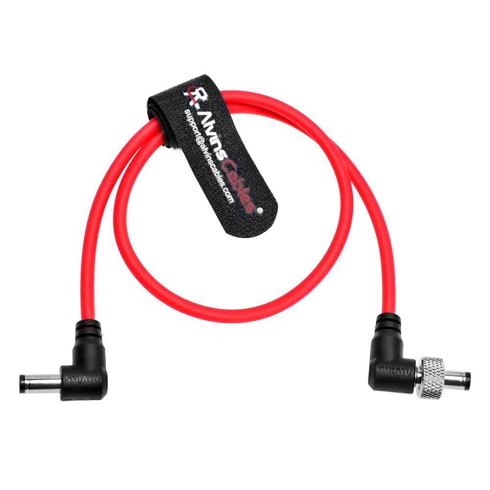 Alvin's Cables Cavo CC a CC con bloccaggio per Atomos Ninja V Shogun, cavo ultra morbido con bloccaggio CC ad angolo retto 5.5 2.1 per dispositivi video Monitor PIX-E7 PIX-E5 45 cm | 17,7 pollici