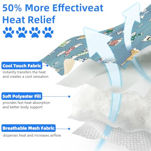 Image of Qpets Self-Cooling Pad for Dogs and Cats, Compatible with Pressure Activated Cooling mat Using ice Silk Fabric, Large Waterproof Design for Heat Stroke Prevention and Stay Cool Comfort Indoors
