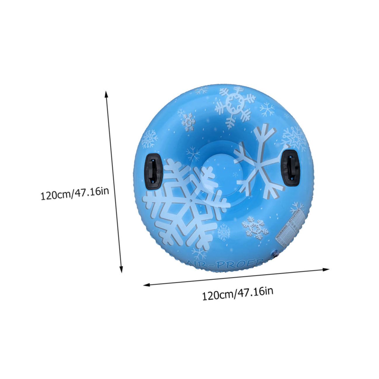GLEAVI Aufblasbarer PVC Schneereifen Runder Verdickter Schneeschlauch mit Zwei Griffen Verschleißfest und Robust für Outdoor Winteraktivitäten