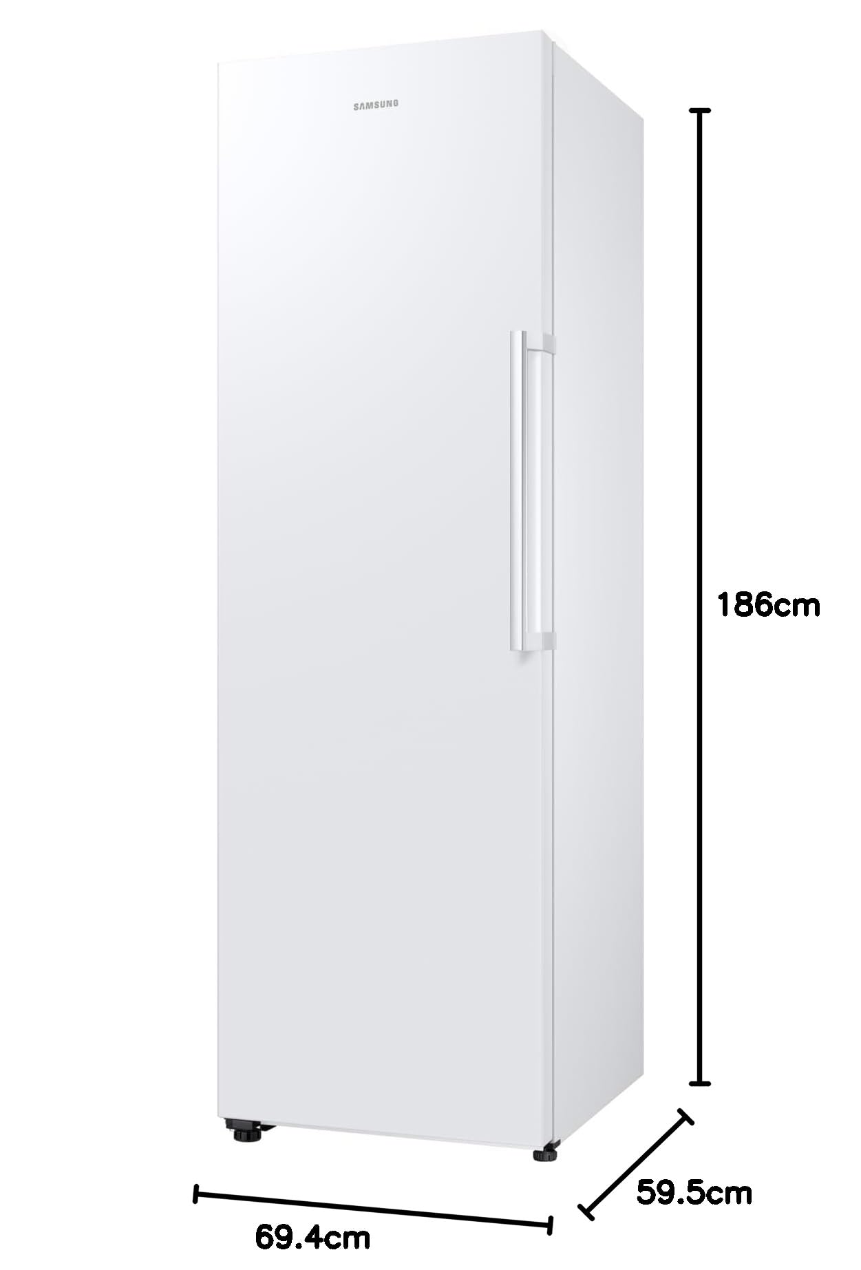 Samsung Congelador Vertical 186cm, 323L, Clase E, Color Blanco, SmartThings, AI Energy Mode, Tecnología SpaceMax™ - RZ32C7ADEWW/EF [Clase de eficiencia energética E]