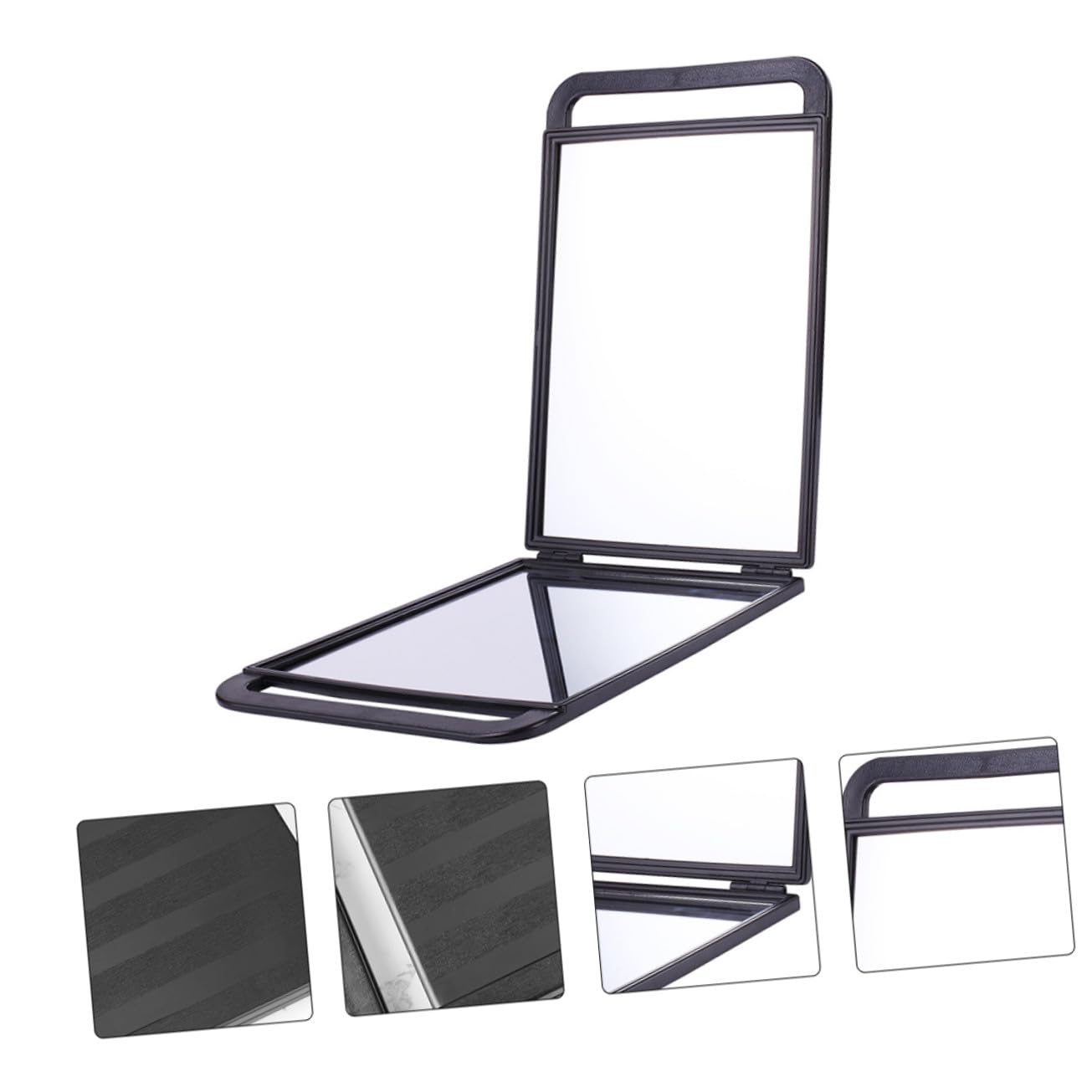 Friseur Schminkspiegel Komfortable Griffe Doppelseitiger mit Klappbarem Design Großer Kunststoff und Aluminiumrahmen für Schminktisch und Reise