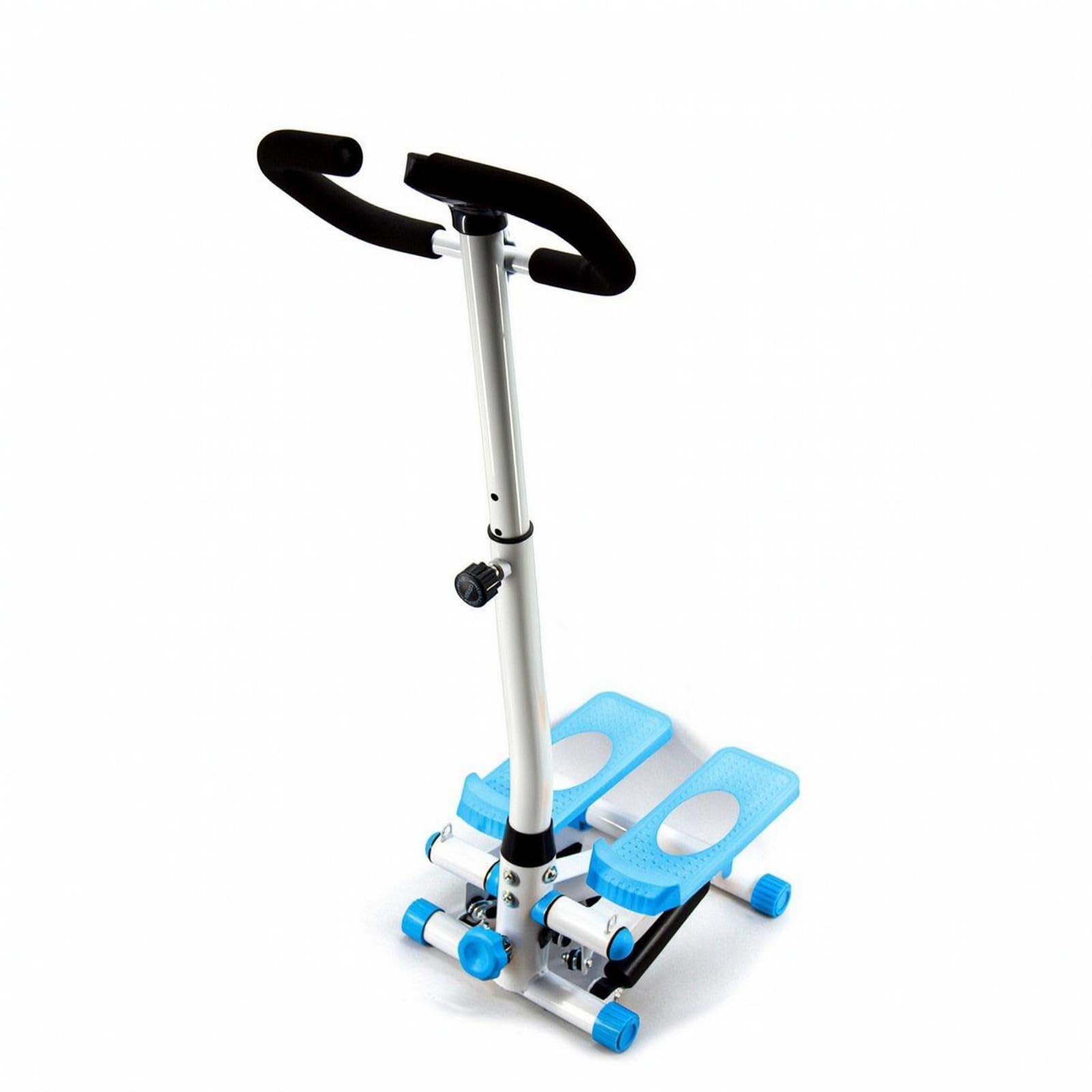 Hydraulic Stepper with Handlebar Cardio Home Step Machine with Handlebar Neat Step Apparatus Machine with Handle for Beginners, Seniors, Home Gym Blue White-picture-19
