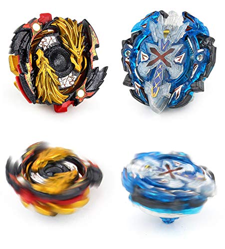 Elfnico Bey Battling Top Burst Evolution Combination 4D Series, 2pcs Speed Gyro Metal, 2 throwers Set with Launcher Blade Set(Upgraded Bey 2 Set)