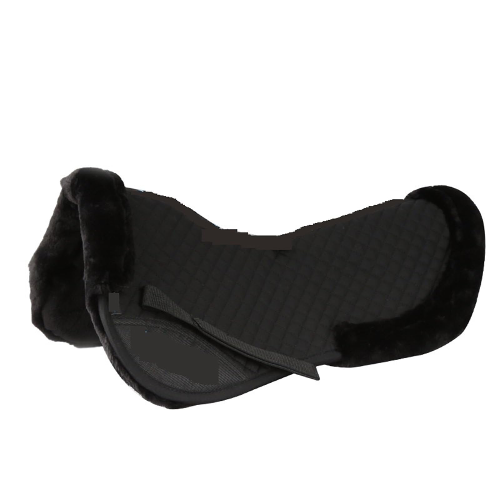 Mantilla para Caballo Almohadilla de sillín ecuestre de pelo de cordero Artificial, equipo a prueba de golpes, amortiguación al montar a caballo(Brown L)