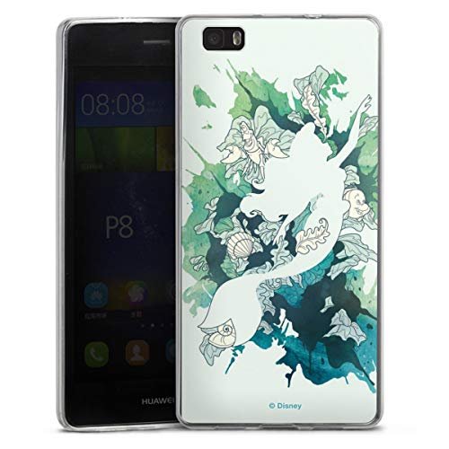 DeinDesign Custodia sottilissima Compatibile con Huawei P8 Lite (2015-2016) Custodia per Cellulare di Silicone Trasparente Cover Semplice Prodotto Ufficiale su Licenza Principessa Disney La Sirenetta