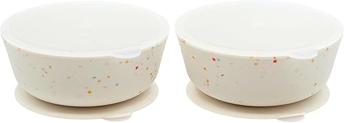 Vista 14 de WeeSprout Tazones de succión para bebés y niños pequeños (juego de 2) – 100% silicona con tapa de plástico – Suministros de alimentación a prueba