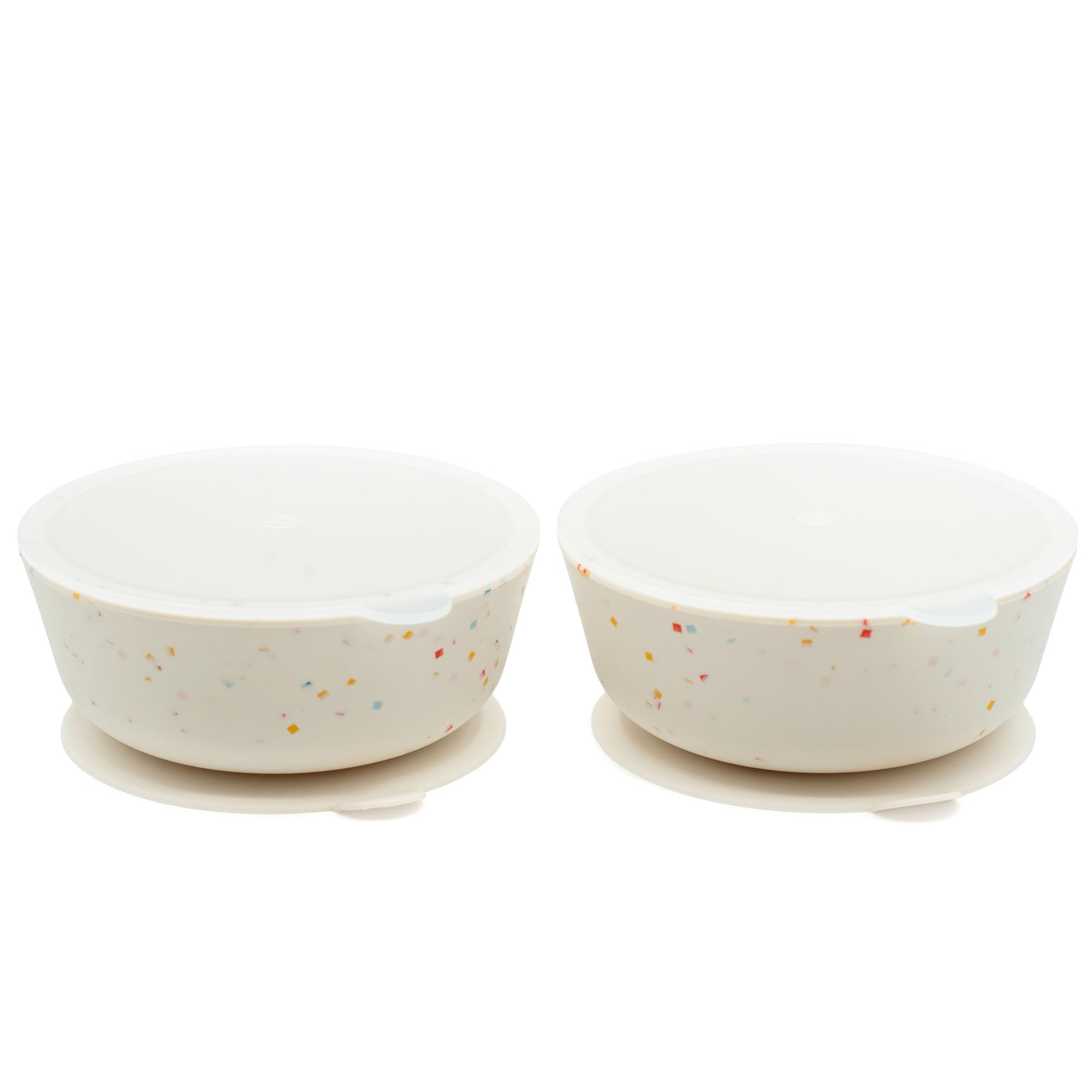 WeeSprout Suction Bowls for Baby &amp; Toddlers (Set of 2) - 100% Silicone w/Plastic Lid - Leak Proof Feeding Supplies - Dishwasher &amp; Microwave Safe Infant Dinnerware w/Extra Strong Base
