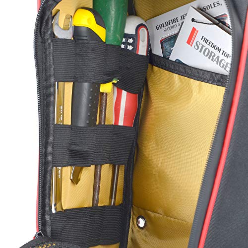 Bolso de almacenamiento Goldfire para UTV RZR PRO XP, bolso central para asiento de cabina, organizador de herramientas y equipo, fabricado en tela resistente al agua 1680D, para Polaris RZR PRO XP / 4 (2020-2025), con ribete rojo miniatura 7