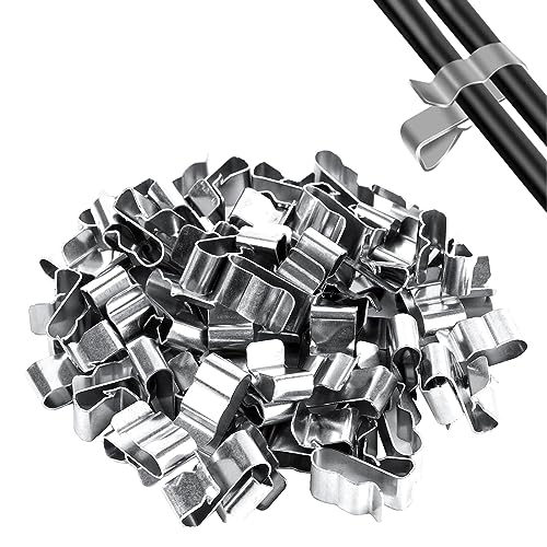 50 Pièces Clips de Fil Métallique Remorque, Acier inoxydable 304 Cadre de Câble Pince en Acier, Convient pour L'assemblage de Câbles