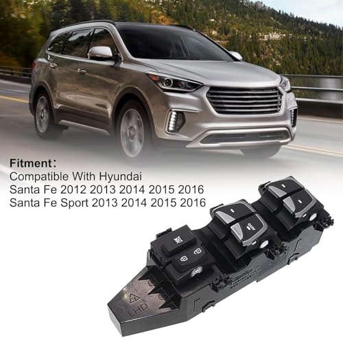 Image of SecosAutoparts Front Door Power Window Switch Compatible with Hyundai Santa Fe Santa Fe Sport 2012 2013 2014 2015 2016 2017 2018# 93570-2W000 935702W000