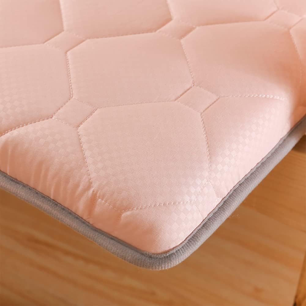 Matelas futon japonais, tapis tatami, lit simple/double/queen/king size, matelas pliable au sol, portable de voyage et de camping (rose, 90 x 200 cm)