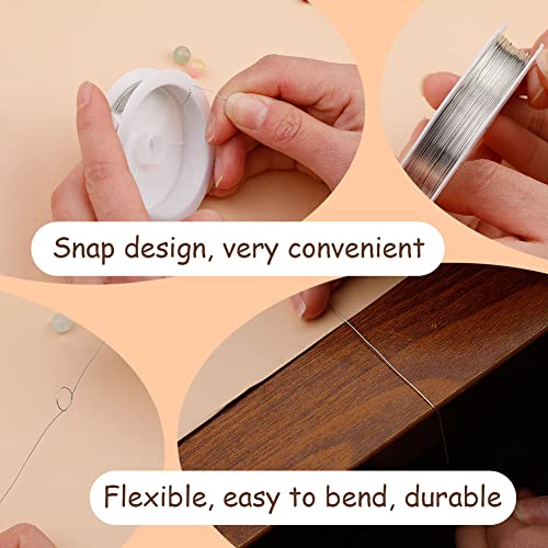 Morfen 4Pcs Jewelry Wire, 0.8Mm Silver Craft Wire, Beading Wire For Jewelry Making, Anti-Rust Beading Wire, Suitable For Jewelry Necklace Crafts Diy #TOP3