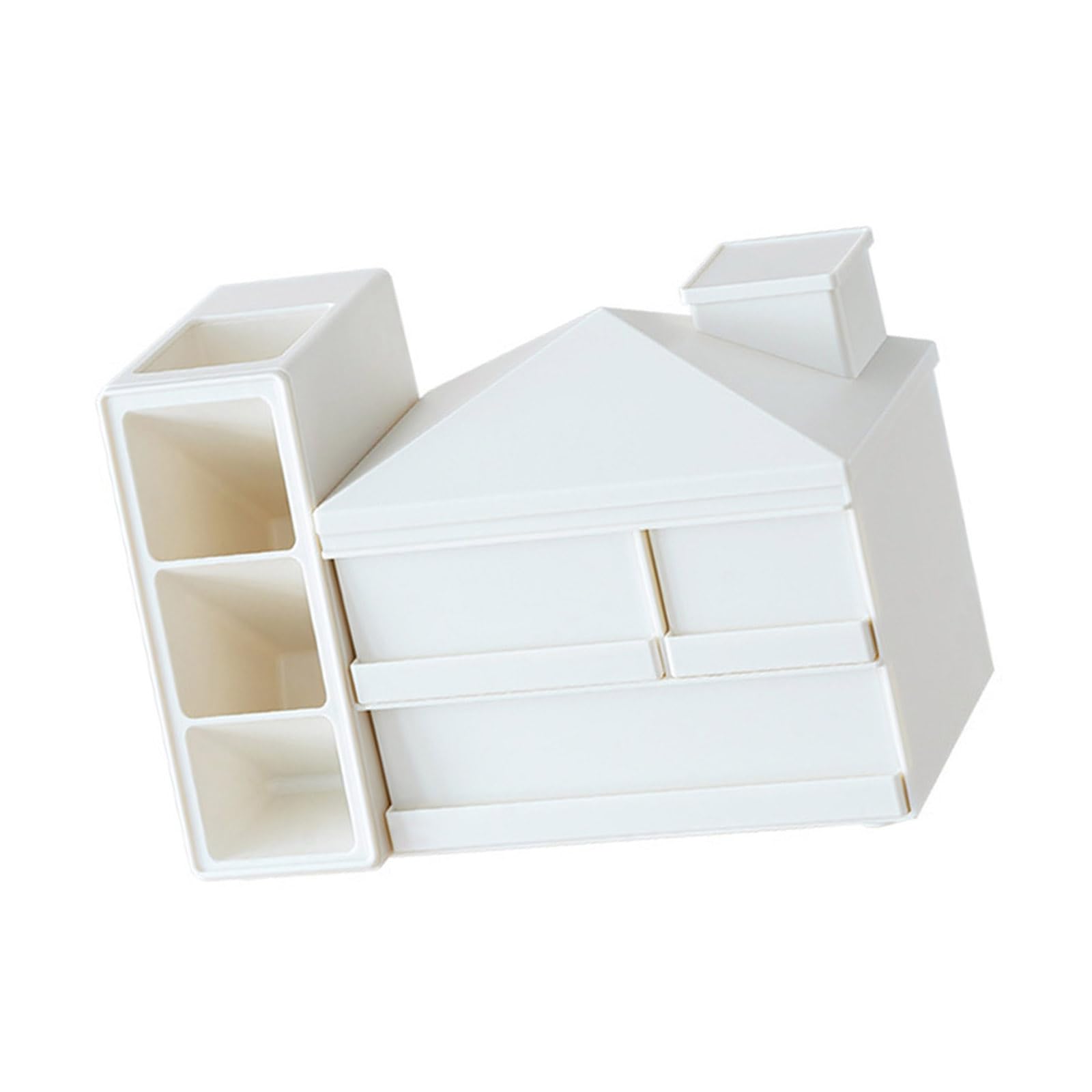 GTYLF Desktop Drawer Multipurpose Pen Organisers with Sliding Drawer Space Saving Pen Cup Double Layered Desk Stand Desktop Organiser