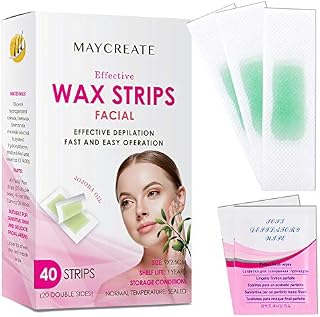 Maycreate Hair Removal Waxing Strips for Face Legs Underarms Brazilian Bikini Women
