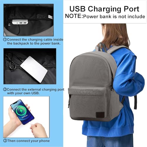 Image of SUPACOOL Casual Laptop Backpack for Men and Women, Backpack for College, USB Charging Port, Lightweight Back Pack