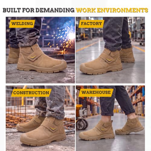 Image of GLANOUDUN Steel Toe Work Shoes for Men Spark Resistant Welding Shoes