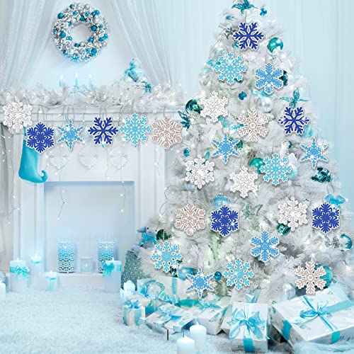 20 Pcs Winter Christmas Snowflakes Diamond Painting Ornaments 5D Diy Diamond Painting Tags Christmas Hanging Diamond Art Kits Winter Snowflake Crystal Painting Ornaments For Kids Art Crafts (Classic) #TOP1