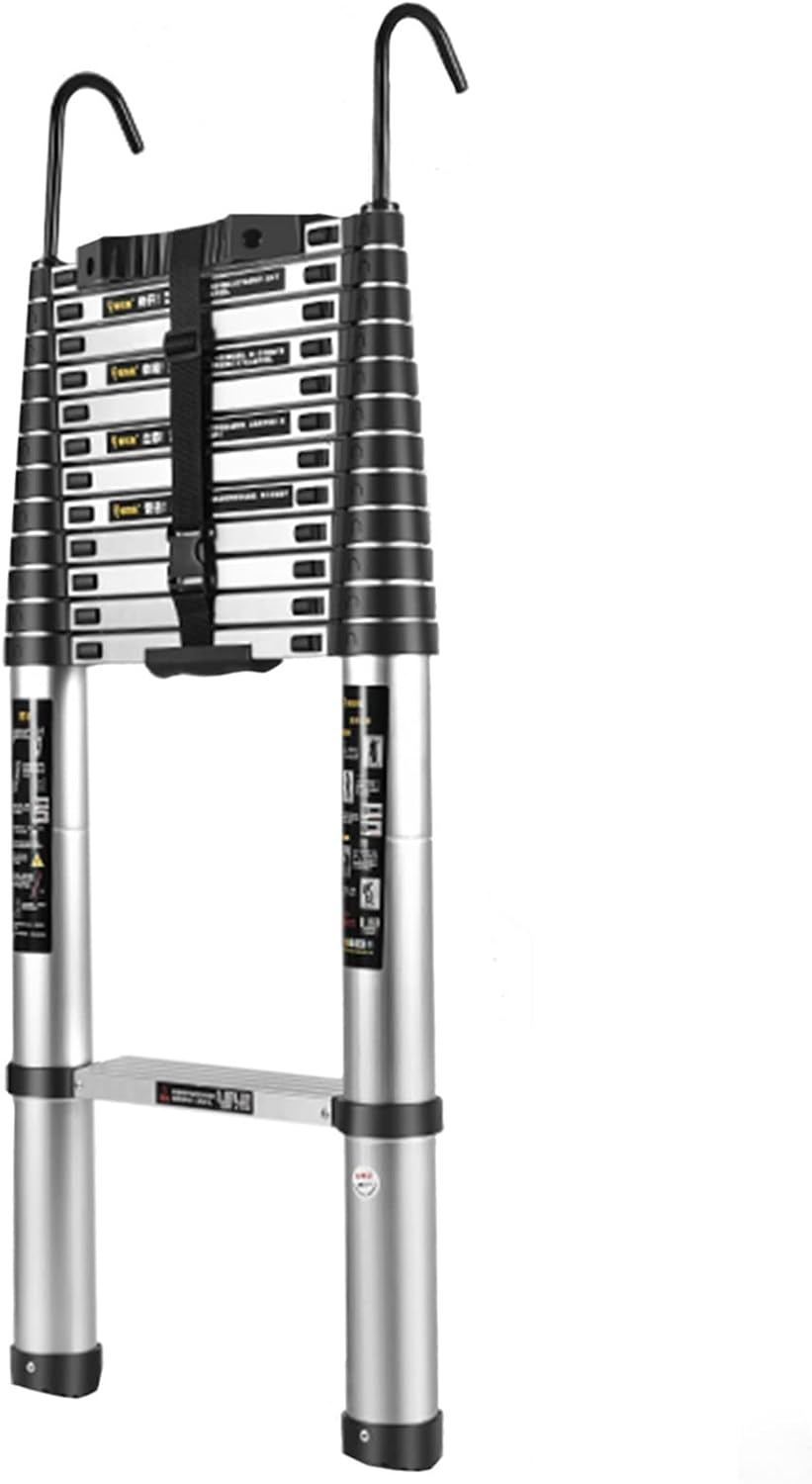Telescoping Ladder Extension Telescoping Ladder with Removable Hook, Non- Slip Portable Telescoping Steps Ladders, Multi-Purpose Attic Telescoping Ladder, Easy to Store (Size : 4.1