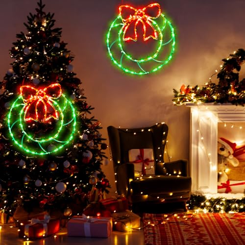 Silhouette de fenêtre de Noël LED 34 cm et décorations lumineuses avec télécommande
