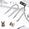 GoPaw 2Pcs Men's Stainless Steel Bracelet, Cuban Link Chain Bracelet, Hip Hop Jewelry Cuban Link Chain Bracelets, 19/21/23cm Stainless Steel Bracelets For Boys Men Dad (Silver-21cm) #5