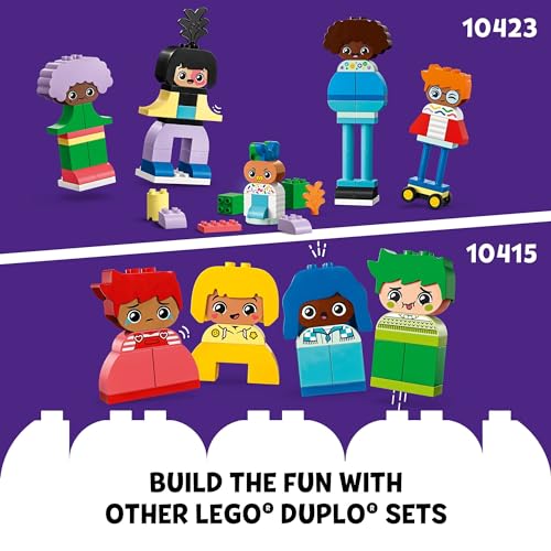 Image of LEGO DUPLO My First Big Feelings & Emotions Interactive Toy, Colored Building Bricks and 4 Characters, Social and Emotional Play for Preschoolers, 1 Year Old and Up, 10415