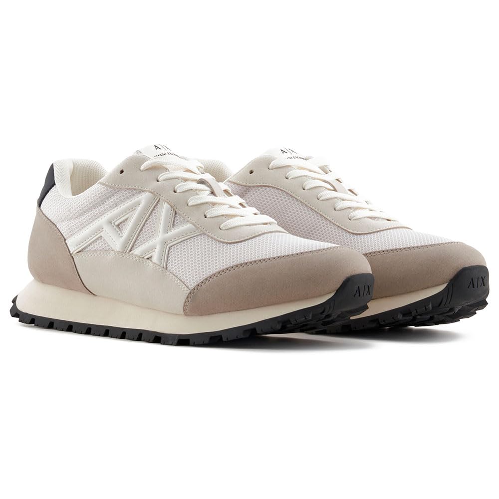 Armani Exchange Herren Plaza Taupe Off Whit Drop, Lace Up Sneaker, Multicolor, 39