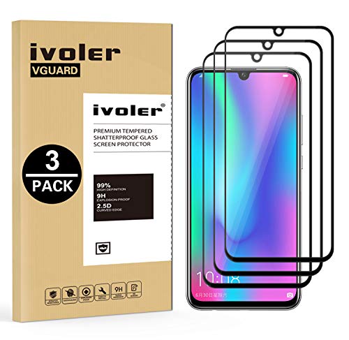 VGUARD 3 Unidades Protector de Pantalla para Honor 20e / Honor 20 Lite/Honor 10 Lite/Huawei P Smart Plus 2019 / Huawei P Smart 2019/2020, [Cobertura Completa] Cristal Vidrio Templado Premium