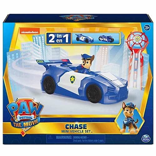 Paw Patrol 6060771 Chase Mini Movie Vehicle Set 2 In 1 Car & Motorcycle Plus Chase Character thumb #1