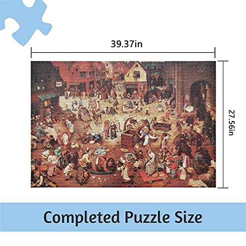 MISITU Klassische Puzzles 2000 Teile für Erwachsene, Gemälde von Pieter Bruegel der Ältere Kinder Große Puzzle ab 14… – Bild 3