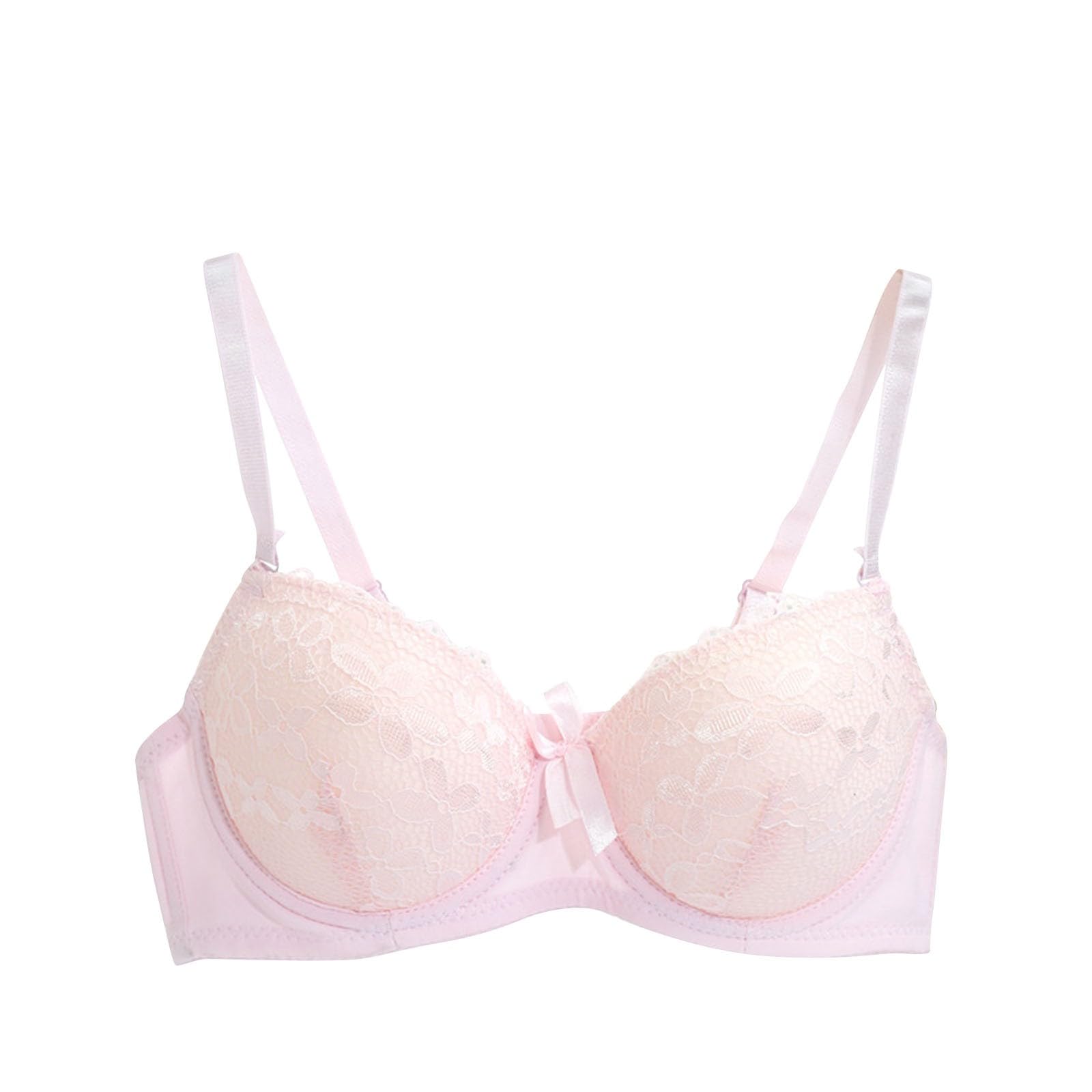 Lace Bralettes for Women Push Up Adjustable Straps Solid Breathable Bra with Underwire Full Coverage Gathering Bras