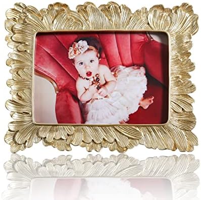 Gold 5x7 Vintage Picture Frames Golden High Definition Glass Palm...