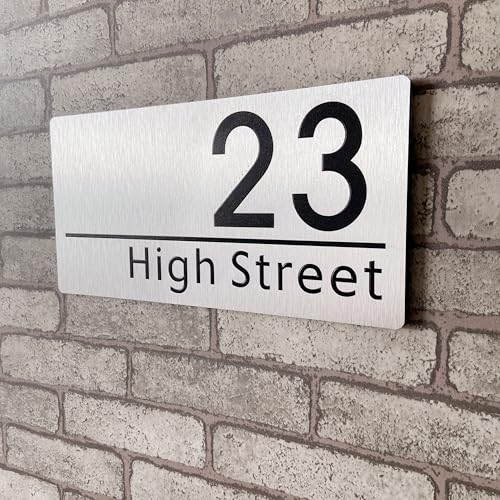 Numéros de maison personnalisés en aluminium avec numéros de maison et impression pour extérieur, argenté, numéro de rue pour maison, hôtel, boutique, appartement