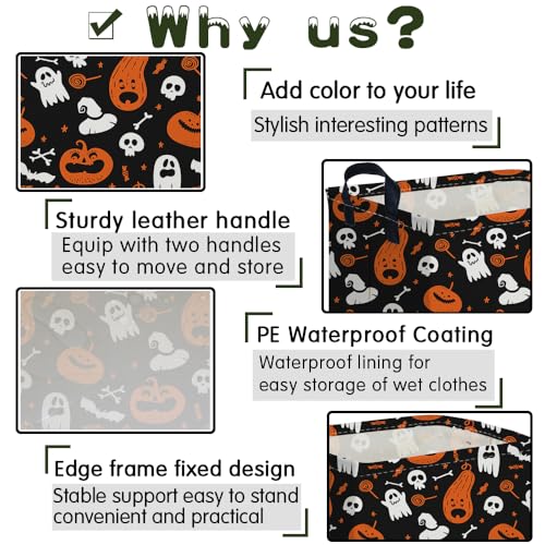 Image of Halloween Ghost thriller basket,Empty Halloween basket,Horror and thriller decor,Trick or Treat Box for Boys and Girls,Horror decor(Cute pumpkin)