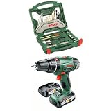 bosch psb 18 li-2 ergonomic  Bosch x-line - Maletín X-Line de 50 unidades para taladrar y atornillar - 236 x 259 x 64 + Bosch PSB 18 Li-2 - Atornillador/taladro de percusión con 2 baterías de litio (45 W, 18 V)