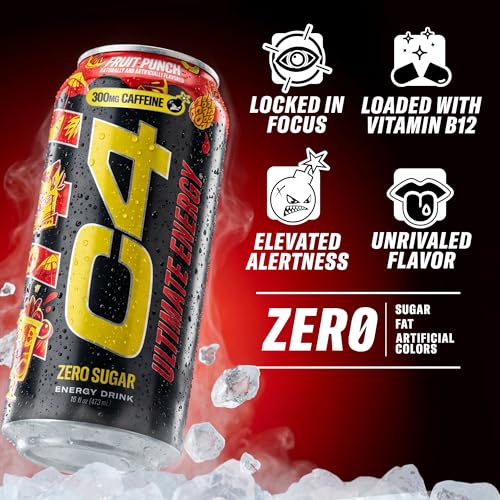Image of C4 Ultimate Energy Drink, 300mg Caffeine, Zero Sugar, High-Performance Energy for Pre-Workout, Endurance, and Focus, Variety Pack, 16oz (Pack of 12)