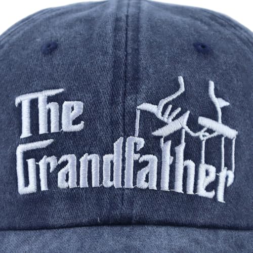 Image of Best Grandfather Ever Hat, Distressed Cotton Adjustable Funny Grandpa Baseball Cap
