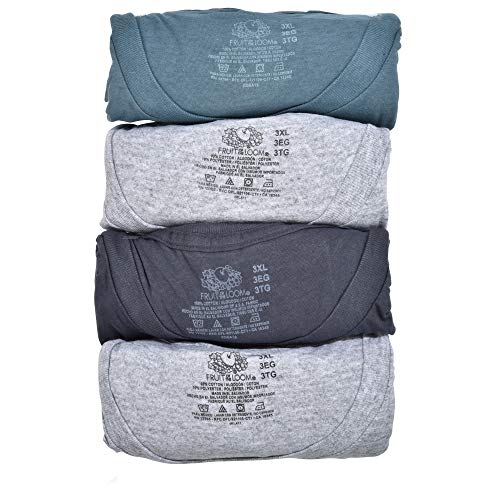 Fruit of the Loom 4 Pack Men's Crew Neck T-Shirt ,Multi Colors,XXX-Large