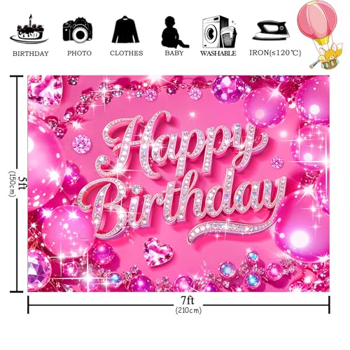 Fondo decorativo rosa para fiesta 7x5 pies miniatura 4