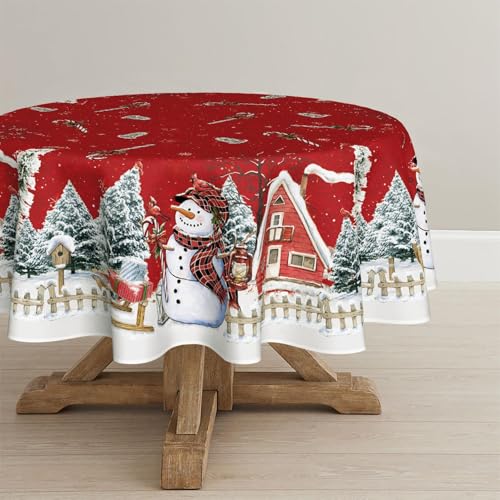 Artoid Mode Rot Haus Schnee Bäume Zaun Schneemann Weihnachten...