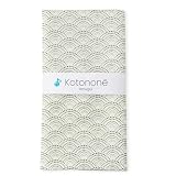 CRASEED ガーゼ手ぬぐい 日本製 手ぬぐい 34×88cm 青海波 グリーン ほつれ防止加工 kotonone ことのね